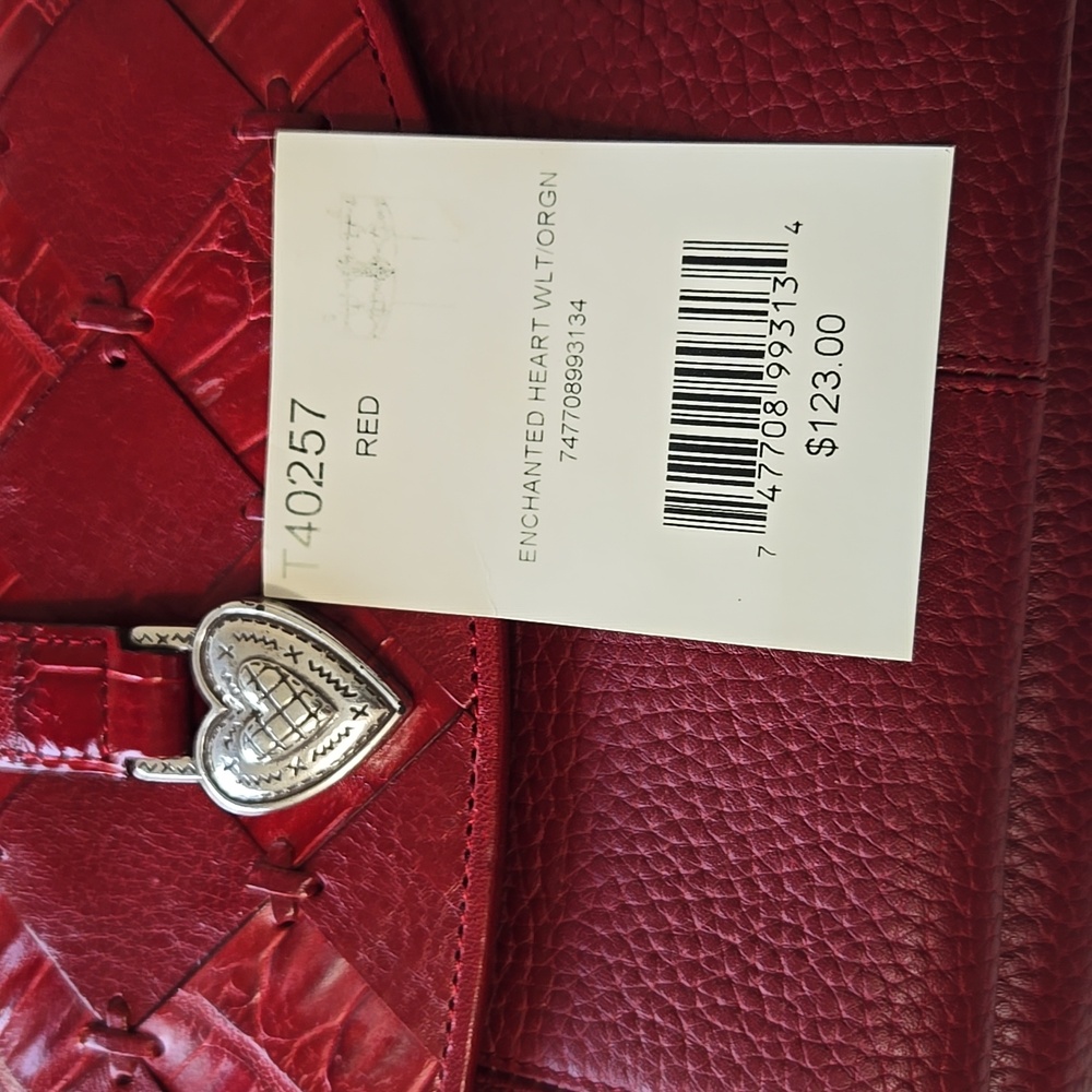 Brighton Red Leather Vintage Crossbody bag, New with tags.  27" drop - Picture 3 of 13